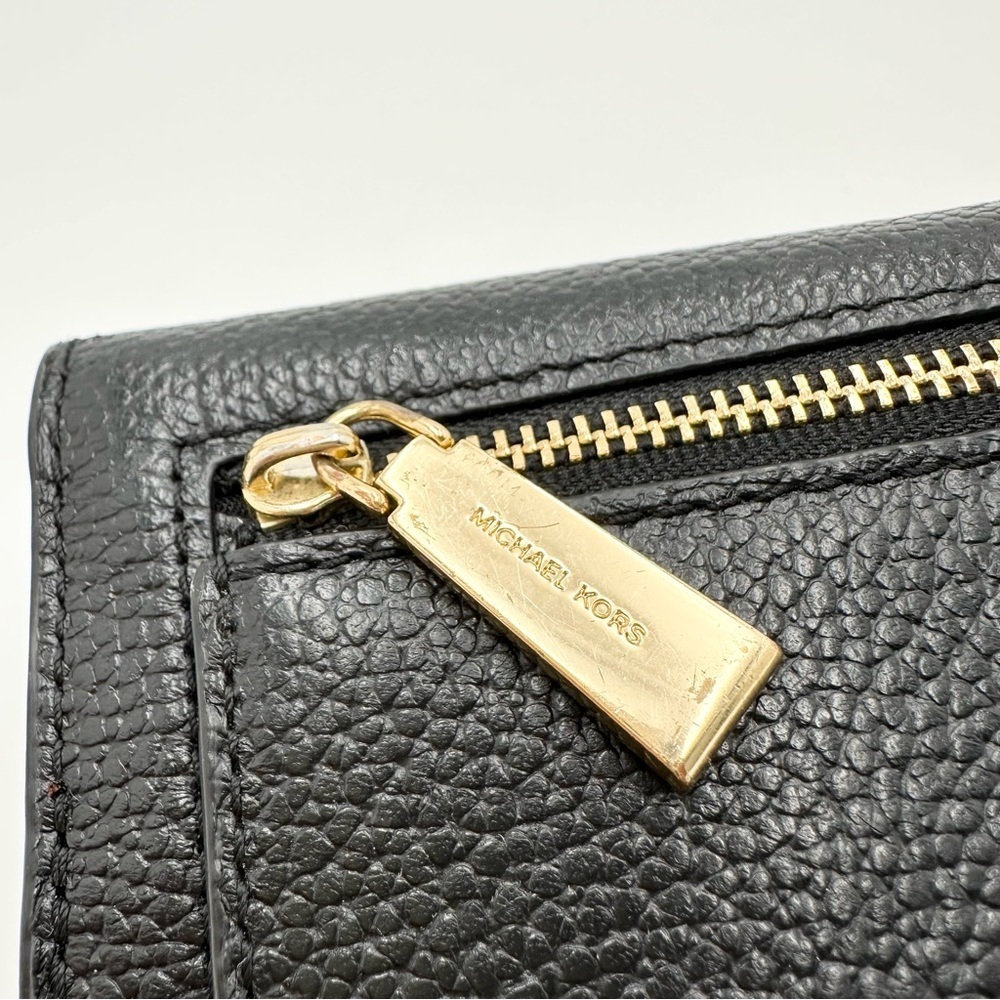 Michael Kors Black Leather Slim Trifold Envelope Wallet - Picture 7 of 11